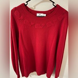 Vineyard vines red crew neck sweater